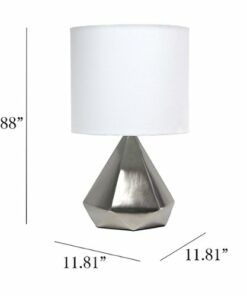 Simple Designs - Solid Pyramid Table Lamp - Silver