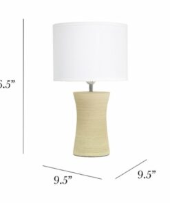Simple Designs - Ceramic Hourglass Table Lamp - Beige