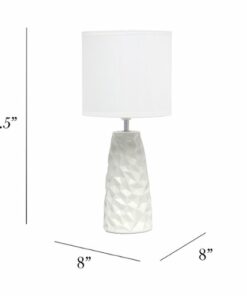 Simple Designs - Sculpted Ceramic Table Lamp - Off white