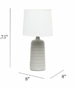 Simple Designs - Textured Linear Ceramic Table Lamp - Taupe
