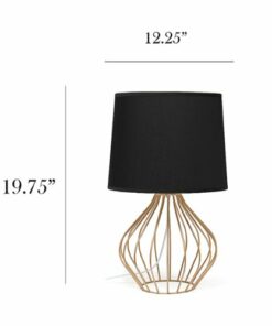 Simple Designs - Geometrically Wired Table Lamp - Copper/White shade 0