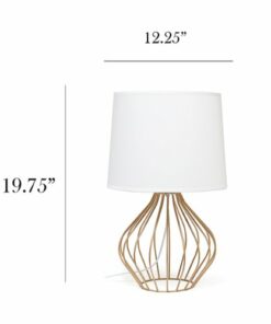 Simple Designs - Geometrically Wired Table Lamp - Copper/White shade 1