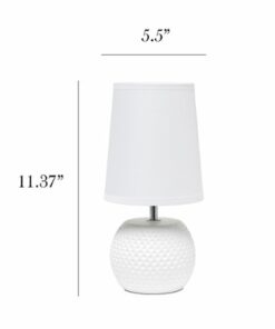 Simple Designs - Studded Texture Ceramic Table Lamp - White