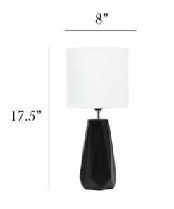 Simple Designs - Ceramic Prism Table Lamp - Black