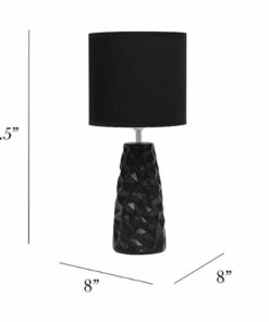 Simple Designs - Sculpted Ceramic Table Lamp - Black