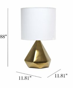 Simple Designs - Solid Pyramid Table Lamp - Gold