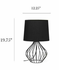 Simple Designs - Geometrically Wired Table Lamp - Black/Black shade
