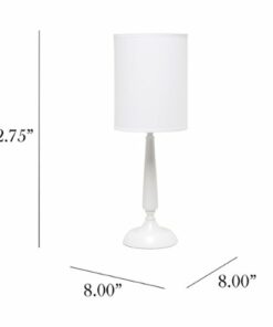Simple Designs - Traditional Candlestick Table Lamp - White