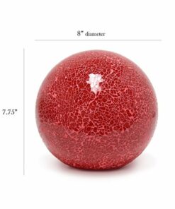Simple Designs - 1 Light Mosaic Stone Ball Table Lamp - Red