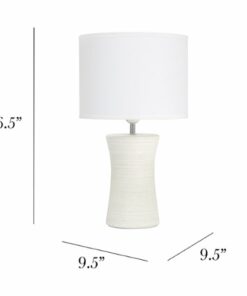 Simple Designs - Ceramic Hourglass Table Lamp - Off white