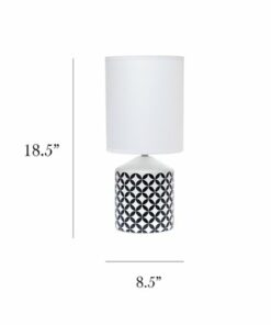 Simple Designs - Fresh Prints Table Lamp - White/Black Coin Print
