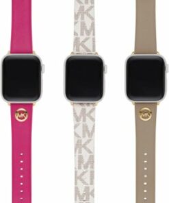 Michael Kors - Leather and PVC 38/40/41mm Band Set for Apple Watch - Pink, Vanilla, Camel