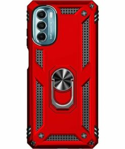 SaharaCase - Military Kickstand with Belt Clip Case for Motorola Moto G 5G (2022) - Red