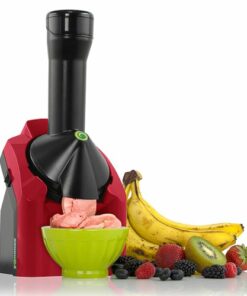 Yonanas - Classic Vegan Non-Dairy Frozen Fruit Soft Serve Dessert Maker, Includes 36 Recipes, 200 Watts - Red
