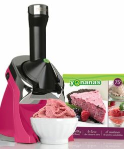 Yonanas - Deluxe Vegan Non-Dairy Frozen Fruit Soft Serve Dessert Maker, Includes 75 Recipes, 200 Watts - Pink