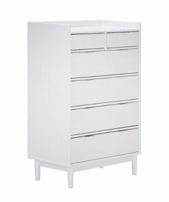 Walker Edison - Mid Century Modern Solid Wood Tray-Top 6-Drawer Dresser - White