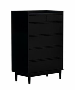 Walker Edison - Mid Century Modern Solid Wood Tray-Top 6-Drawer Dresser - Black
