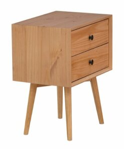 Walker Edison - Mid-Century Modern Solid Wood 2-Drawer Nightstand - Natural Pine