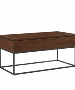 Walker Edison - Modern Metal and Wood Lift-Top Coffee Table - Dark Walnut