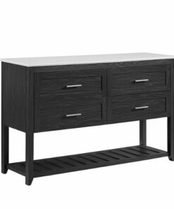 Walker Edison - Modern Faux Marble Top Buffet with Lower Shelf - Graphite/Faux White Marble