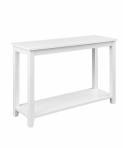 Walker Edison - Modern Minimalist Sofa Storage Table - Solid White