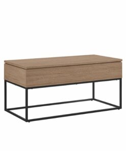 Walker Edison - Modern Metal and Wood Lift-Top Coffee Table - Smoked Oak