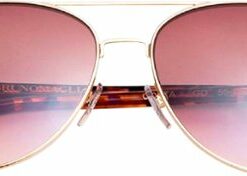 Bruno Magli - Costa-Unisex Full Rim Metal Aviator Sunglass Frame with Acetate Temples and a Spring Hinge - Gold