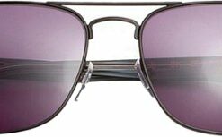 Bruno Magli - Sole-Unisex Full Rim Metal Aviator Sunglass Frame with Acetate Temples and a Spring Hinge - Black