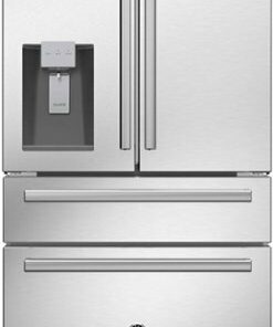 Bertazzoni - 21 cu. Ft. 2 Bottom-Freezer French Door Refrigerator with Stainless steel no-fingerprint treatment door finish. - Stainless steel