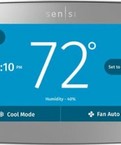 Emerson - Sensi Touch Smart Programmable Wi-Fi Thermostat- Works with Alexa, C-Wire Required - Silver