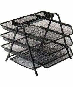 Mind Reader - 3 Trays Desktop Document Organizer - Black