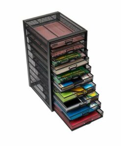 Mind Reader - 10 Compartments Mesh Desk Organizer - Black