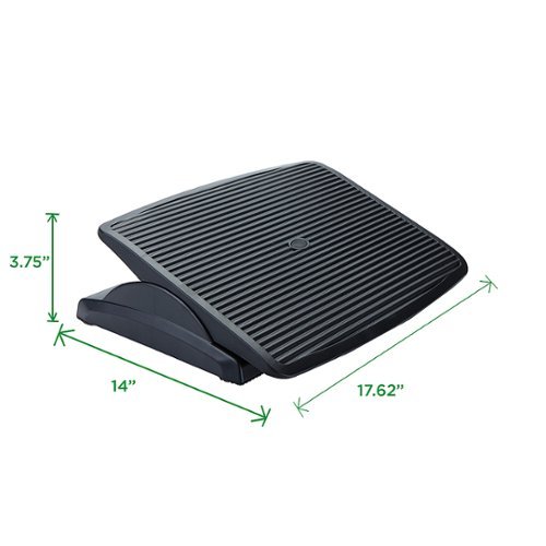 Mind Reader - Adjustable Height Ergonomic Foot Rest - Black