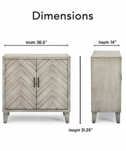 Finch - Friedman Bar 2-Door Cabinet with Wine Storage - Gray