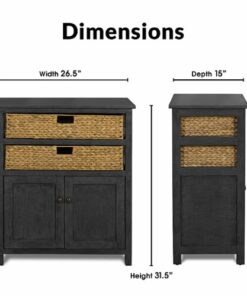 Click Decor - Nelson Storage and 2-Door Cabinet - Dark Gray