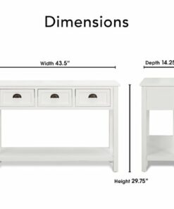 Finch - Lockwood Rectangular Console Table - White