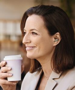 Jabra - Enhance Plus Self-fitting OTC Hearing Aids With iPhone Streaming For Music & Calls - Gold Beige