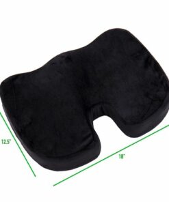 Mind Reader - Seat Cushion with Memory Foam Back Relief - Black