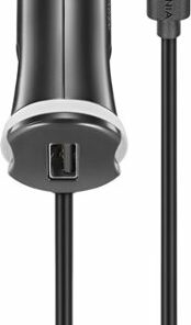 Insignia™ - 25W 9' Lightning Vehicle Charger with 1 USB Port - Black