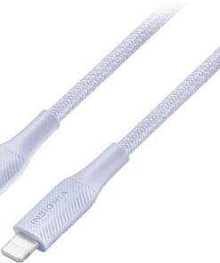 Insignia™ - 4' Lightning to USB-C Charge-and-Sync Cable - Light Purple