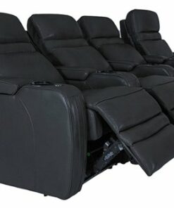 RowOne - Cortes Straight Row Leather Power Recline Home Theater Seating 4-Chair 1