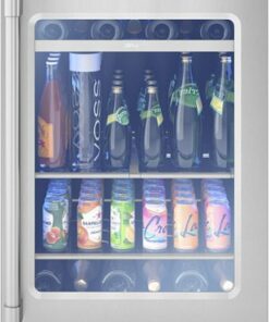 Zephyr - Presrv 24 in. 7-Bottle and 112 Can 5.6 cu/ft Mini Fridge Single Zone Beverage Cooler - Stainless Steel/Glass