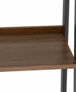 Simpli Home - Sawhorse Solid Vaneer and Metal Ladder Bookshelf - Walnut