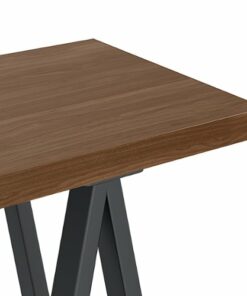 Simpli Home - Sawhorse Solid Veneer and Metal Console Sofa Table - Walnut