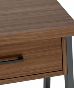 Simpli Home - Sawhorse Solid Veneer and Metal Bedside Table - Walnut