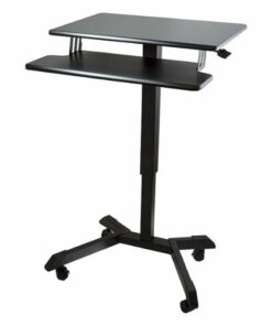 Victor - Mobile Adjustable Standing Desk with Keyboard Tray 25.6" Wide - Black