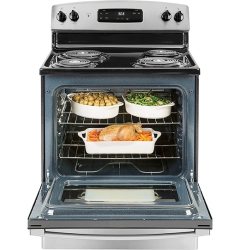 GE - 5.0 Cu. Ft. Freestanding Electric Range - Stainless steel 2