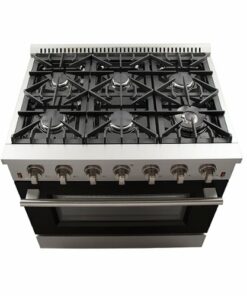 Forno Appliances - Galiano - 5.36 Cu. Ft. Freestanding Gas Range with Convection Oven - Black Door - Black Door