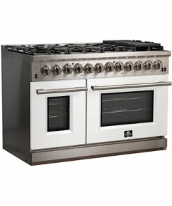 Forno Appliances - Capriasca 6.58 Cu. Ft. Freestanding Dual Fuel Electric Range with Convection Ovens - White Door - White