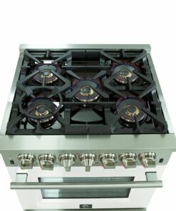 Forno Appliances - Capriasca 4.32 Cu. Ft. Freestanding Dual Fuel Electric Range with Convection Oven - White Door - White
